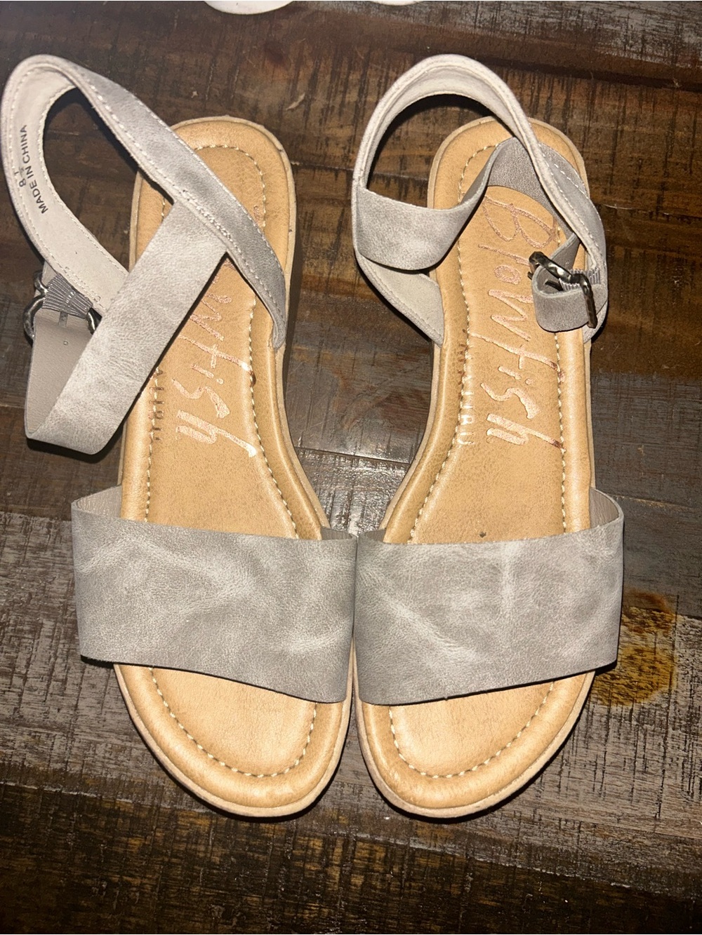 Comfort Step Women's Gray Open-Toe Ankle Strap Sandals